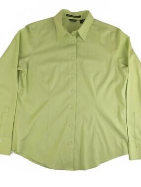 Eddie Bauer Stretch Light Green Button-Up Women's Medium